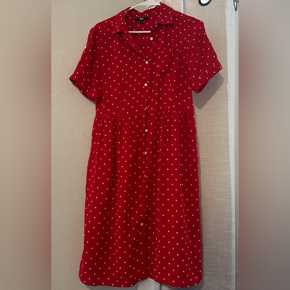 Uniqlo Red Polka Dot Dress with inner